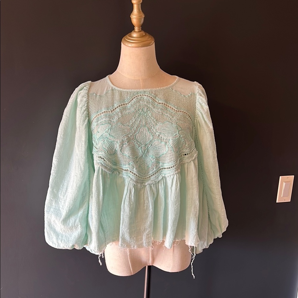 Free People Mint Green Women's Top